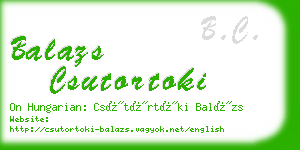 balazs csutortoki business card